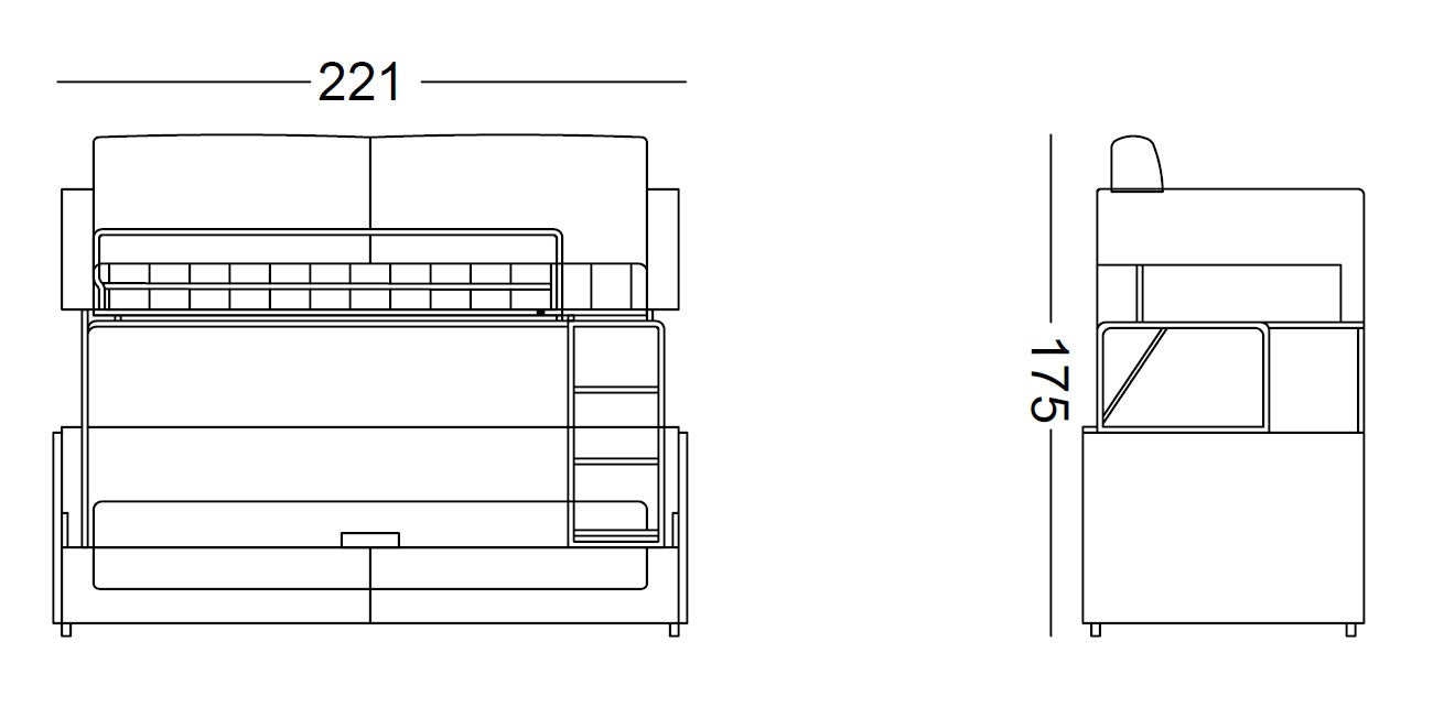 Stockbett-Schlafsofa