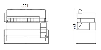 Stockbett-Schlafsofa