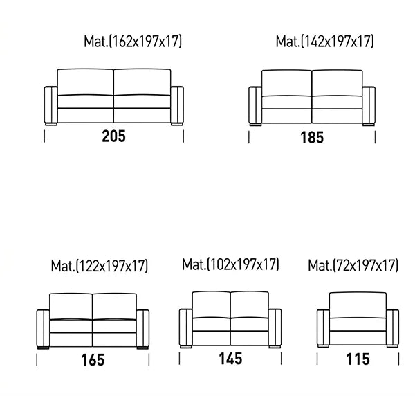 Easy Schlafsofa mit 17 cm Matratze