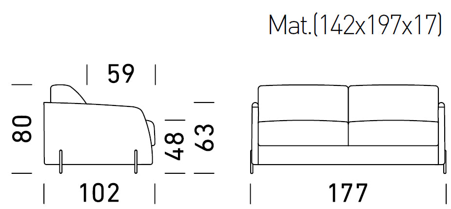Schlafsofa VERONA - NEU - 140 cm
