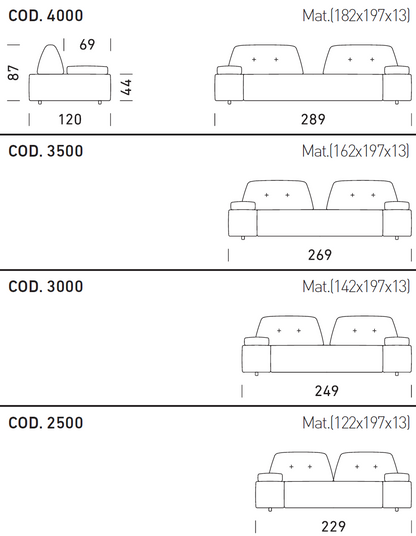 VESUV - Schlafsofa - 13 cm Matratze
