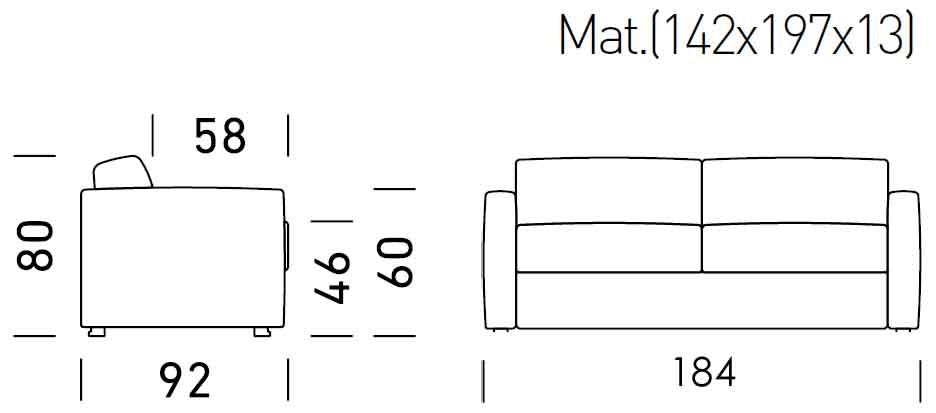 Schlafsofa Wien - Ausstellungsstück - 140 cm